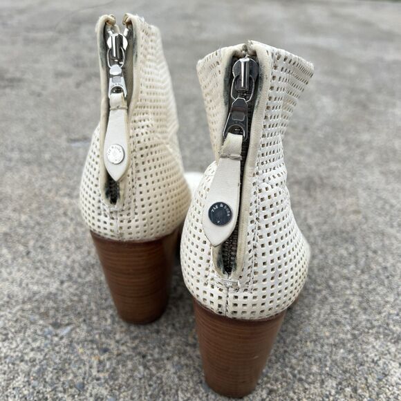 RAG & BONE Newbury Ankle Booties White Perforated Leather - Picture 3 of 11